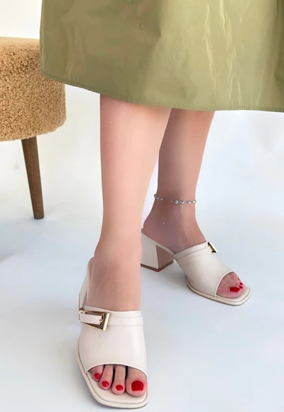 Ziva Bej Cilt Topuklu Terlik - Resim 3