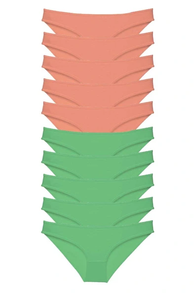 LitaeTrend 10 adet Eko Set Likralı Kadın Slip Külot Pudra Yeşil ürün görseli 1