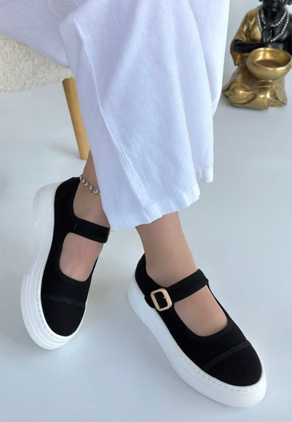 Lunni Siyah Keten Spor Ayakkabı ürün görseli 1