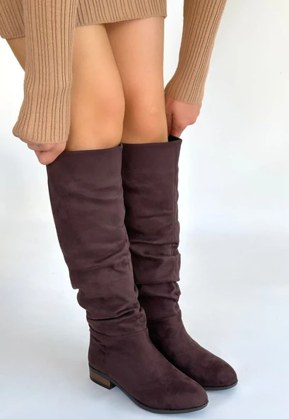 Winda Kahverengi Süet Körüklü Çizme - Resim 2