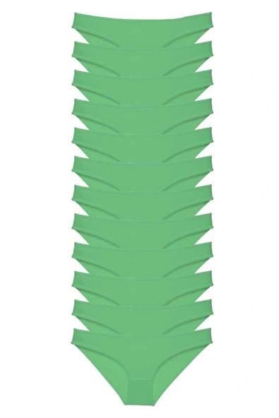 LitaeTrend 12 adet Süper Eko Set Likralı Kadın Slip Külot Yeşil ürün görseli 1