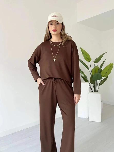 Kollu modal takım kahve - Resim 6