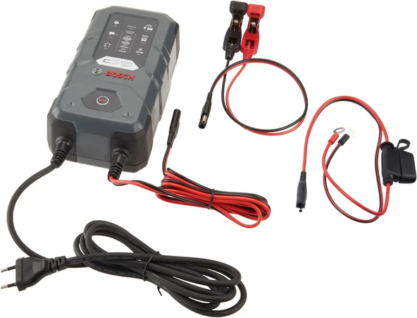 Bosch C70 Akü Şarj Cihazı | 10A – 12V/24V | 300 Ah Kapasiteli | Tam Otomatik Akü Bakım Cihazı | - Resim 2
