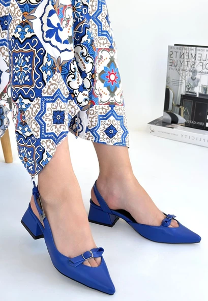 Rewat Mavi Cilt Topuklu Ayakkabı ürün görseli 1