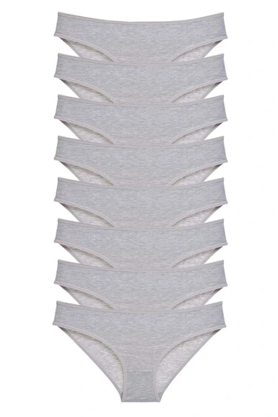 LitaeTrend 8 adet Süper Eko Set Likralı Kadın Slip Külot Gri ürün görseli 1