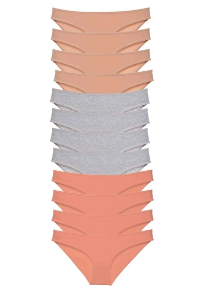 LitaeTrend 12 adet Süper Eko Set Likralı Kadın Slip Külot Ten Gri Pudra ürün görseli 1