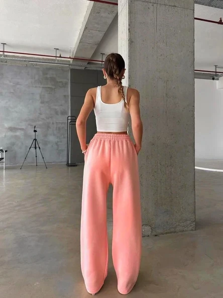 3 iplik şardonlu oversize eşofman somon - Resim 2