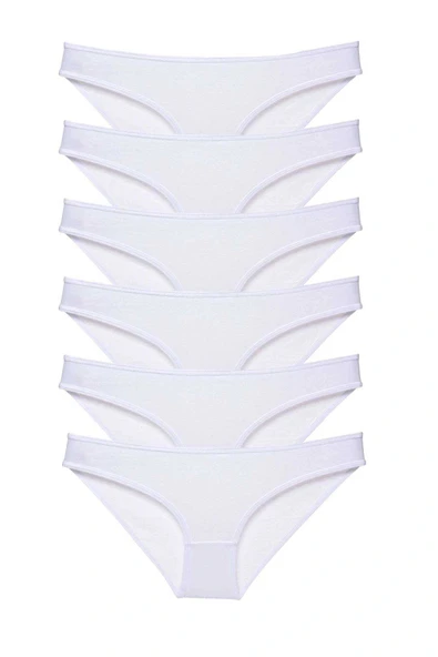 LitaeTrend 6 adet Süper Eko Set Likralı Kadın Slip Külot Beyaz ürün görseli 1