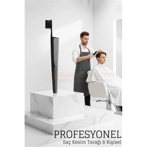 Kuaför Saç Kesim Tarağı - Profesyonel Mini Fade Fırçalı Tasarım Berber Kesim Tarağı ürün görseli 1