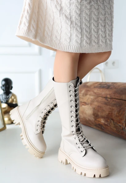 Uliza Bej Cilt Bağcıklı Çizme - Resim 2