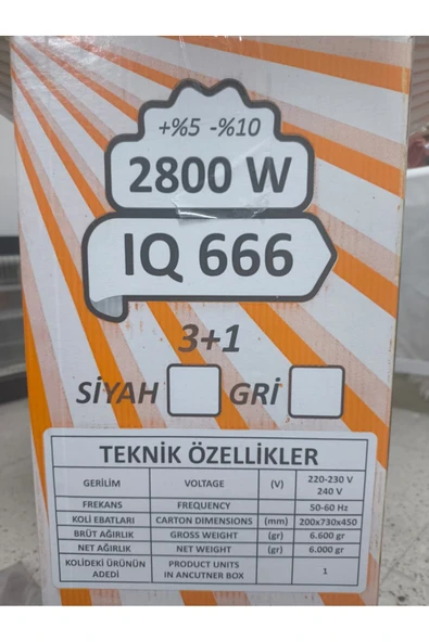 BiHayal 2800Wat 3+1 Çubuk Devrilme Emniyetli Termostatlı Elektrikli Soba/ Elektrikli Isıtıcı - Resim 8