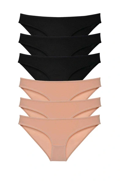 LitaeTrend 6 adet Süper Eko Set Likralı Kadın Slip Külot Siyah Ten ürün görseli 1