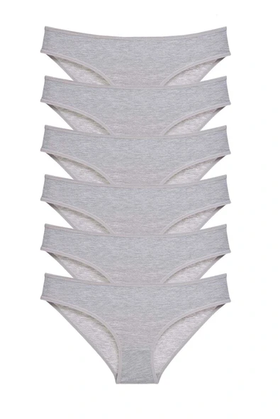 LitaeTrend 6 adet Süper Eko Set Likralı Kadın Slip Külot Gri ürün görseli 1