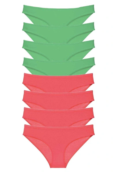 LitaeTrend 8 adet Eko Set Likralı Kadın Slip Külot Yeşil Fuşya ürün görseli 1