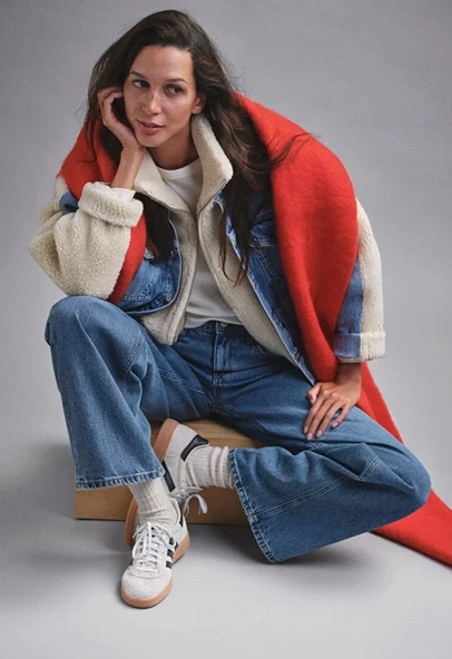 Mavi M1110278 Rubina 90lar Suni Kürklü Jean Ceket Kadın Mont - Resim 7