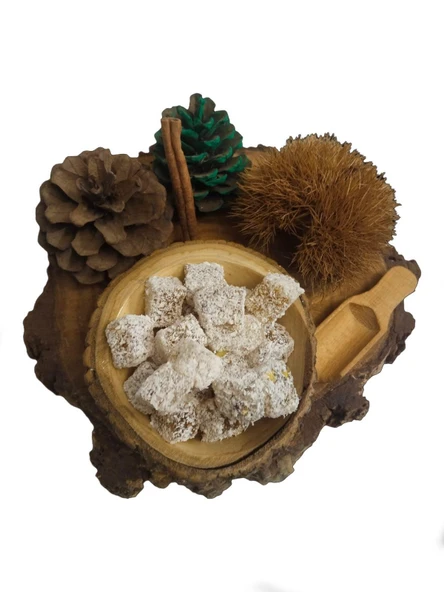 Yörük Lokumu Çift Kavrulmuş Duble Antepfıstıklı H.Cevizi Kaplı Lokum 500 Gr - Resim 4