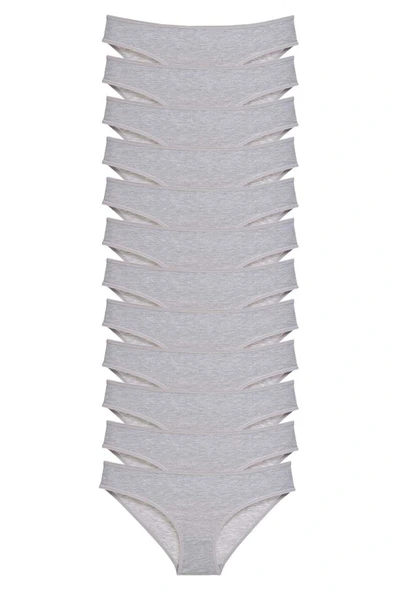 LitaeTrend 12 adet Süper Eko Set Likralı Kadın Slip Külot Gri ürün görseli 1