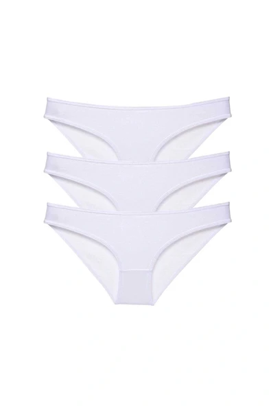 LitaeTrend 3 adet Süper Eko Set Likralı Kadın Slip Külot Beyaz ürün görseli 1