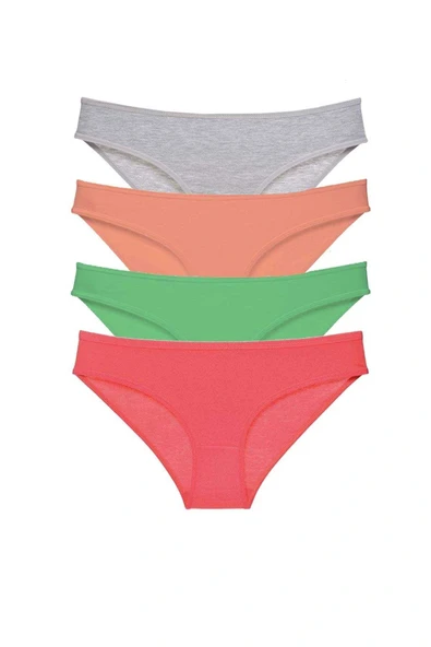 LitaeTrend 4 adet Süper Eko Set Likralı Kadın Slip Külot Gri Pudra Yeşil Fuşya ürün görseli 1
