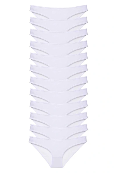 LitaeTrend 12 adet Süper Eko Set Likralı Kadın Slip Külot Beyaz ürün görseli 1