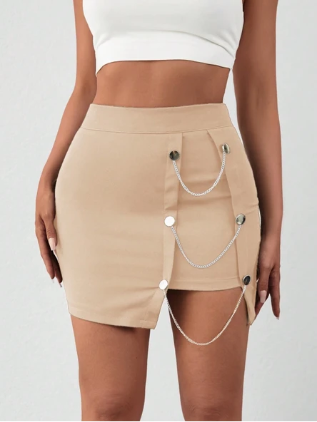 Zincirli mini etek s241008 - Resim 3