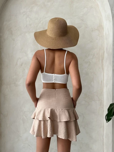 Valonlu fırfırlı etek s24681 - Resim 3