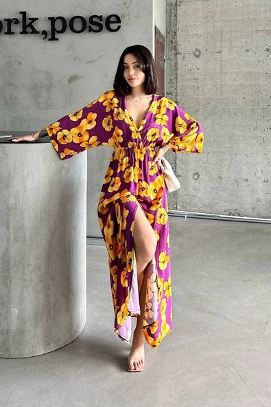 Çiçek baskılı elbise - Resim 2