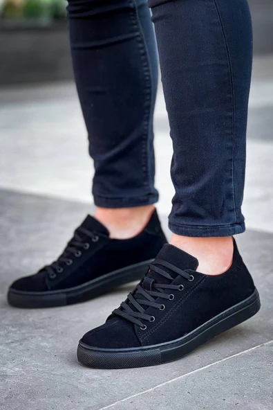 KB-122   Kuback Siyah Süet Siyah Yüksek Taban Bağcıklı Günlük Erkek Ayakkabı - Resim 2