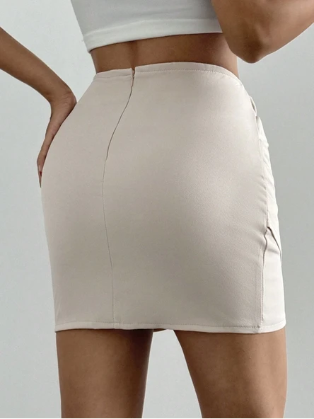 Drapeli mini etek s24771 - Resim 3