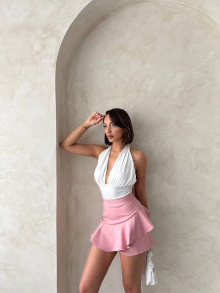 Valonlu fırfırlı şort s24683 - Resim 3