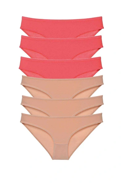 LitaeTrend 6 adet Süper Eko Set Likralı Kadın Slip Külot Fuşya Ten ürün görseli 1