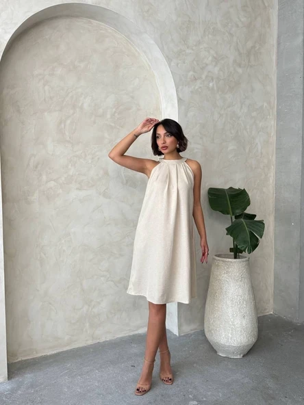 Salaş keten elbise ürün görseli 1