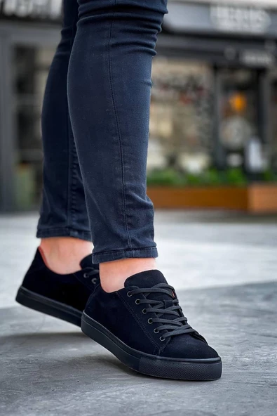 KB-122   Kuback Siyah Süet Siyah Yüksek Taban Bağcıklı Günlük Erkek Ayakkabı - Resim 3