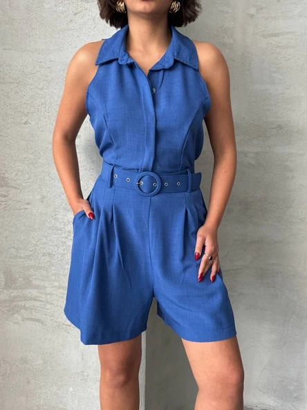 Yakalı şort tulum ürün görseli 1