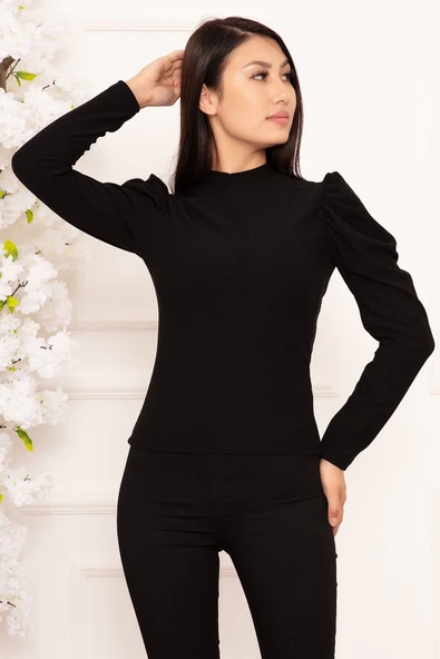 Prenses kol bluz siyah w3125 ürün görseli 1