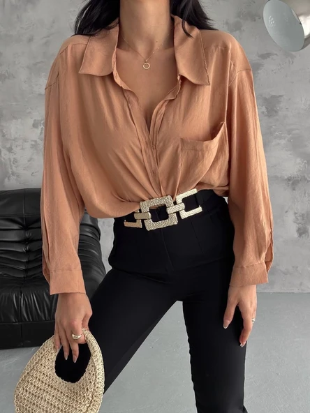 Modal oversize cepli gömlek - Resim 2