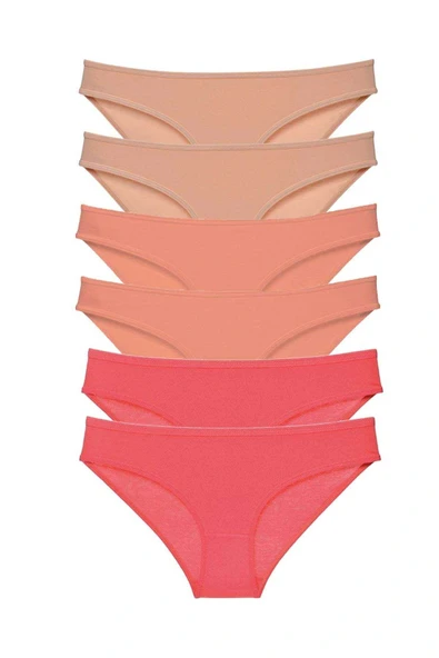 LitaeTrend 6 adet Süper Eko Set Likralı Kadın Slip Külot Ten Pudra Fuşya ürün görseli 1