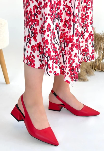 Morji Kırmızı Cilt Topuklu Ayakkabı ürün görseli 1