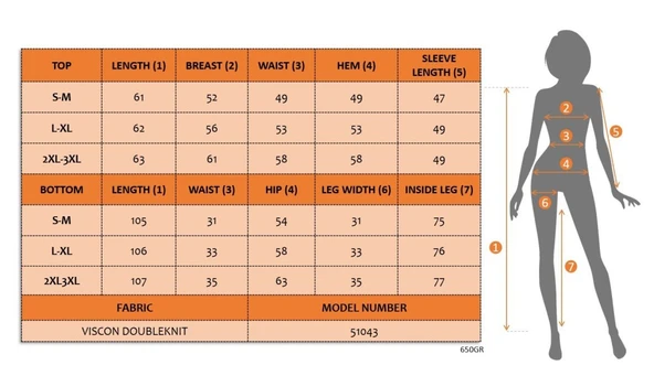 Kadın Uzun Kollu Bisiklet Yaka Viskon Iki Iplik Bluz Ve Pantolon Ikili Takım - Resim 5