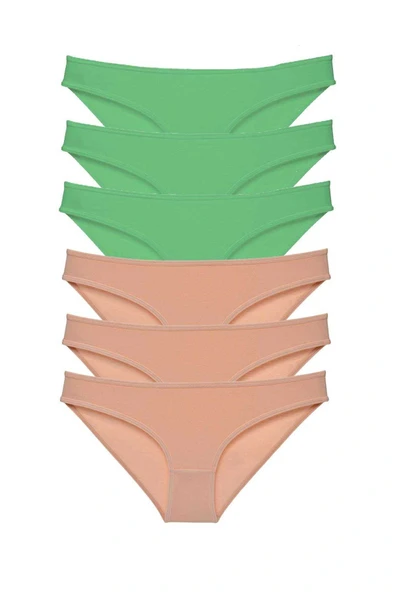 LitaeTrend 6 adet Süper Eko Set Likralı Kadın Slip Külot Yeşil Ten ürün görseli 1