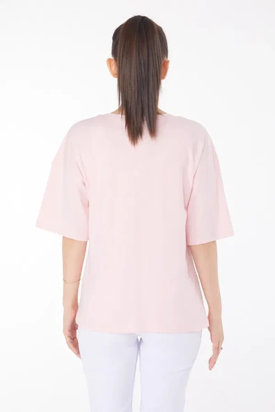 T-Shirt Pembe - Resim 5