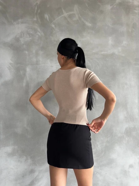 Taş baskılı kaş korse bluz - Resim 2