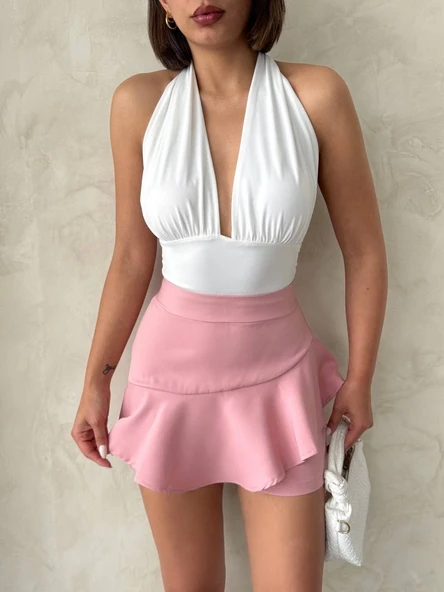 Valonlu fırfırlı şort s24683 ürün görseli 1