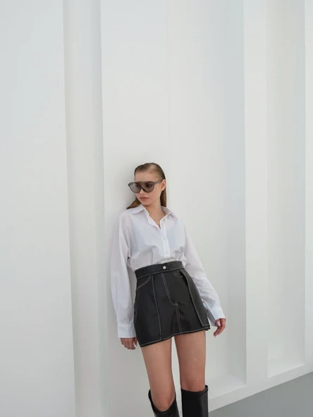 Kontrast deri etek siyah w260015 - Resim 5