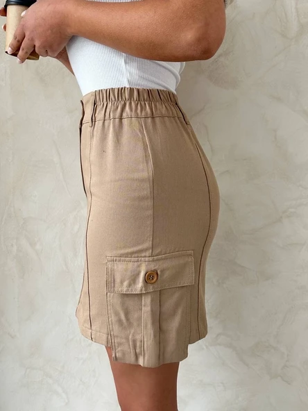 Kargo cep mini etek - Resim 2