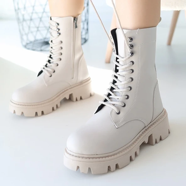 Neole Bej Cilt Bağcıklı Bot - Resim 4