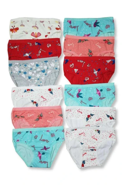LitaeTrend 12 Adet Kız Çocuk Desenli Slip Külot ürün görseli 1