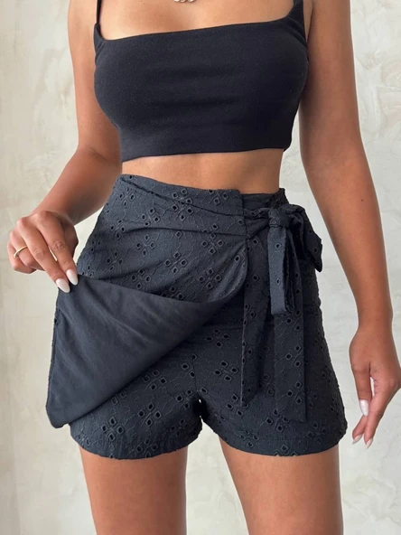 Brodeli şort etek s255075 - Resim 6