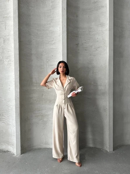 Uzun keten tulum s255059 - Resim 3