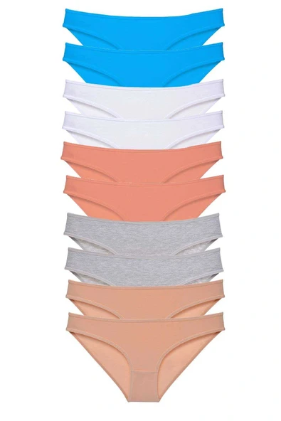 LitaeTrend 10 adet Süper Eko Set Likralı Kadın Slip Ten Gri Beyaz Pudra Mavi ürün görseli 1